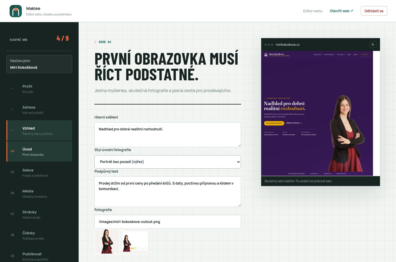Krok Úvod v editoru